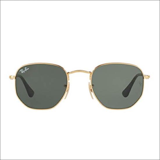 RB3548N 001 51 Authentic Flat Frame Lens Green Classic Ray-Ban Sunglasses, Ray-Ban Sunglasses, HEXAGONAL, Lens, Color Gold, Color G-15