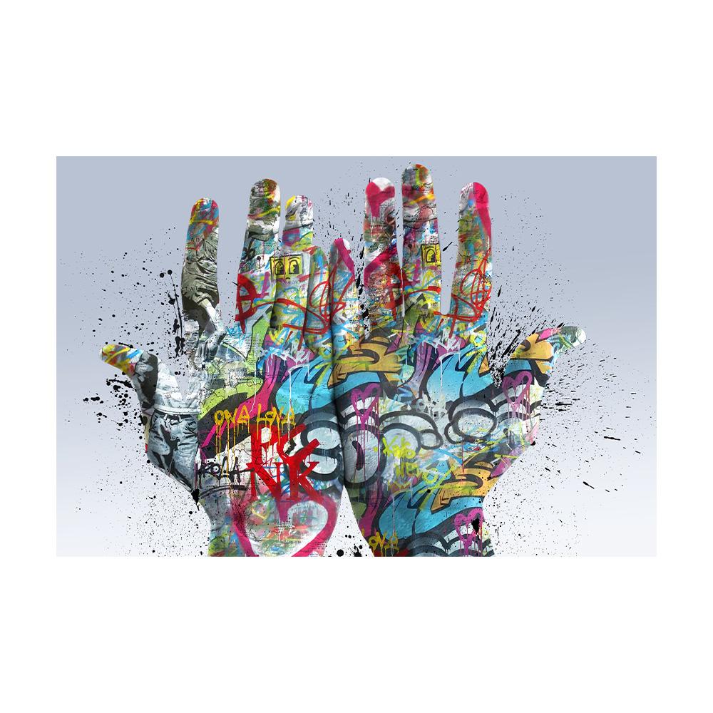 Modern Abstract Wall Art Canvas Street Graffiti Holding Hands Poster Print for Bedroom Living Room Home Decor Gifts