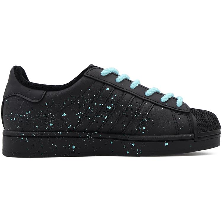 Adidas Originals Superstar 2 Abrasion Resistant Low top Skateboard Shoes Unisex Black Blue JI0079(Team91- )