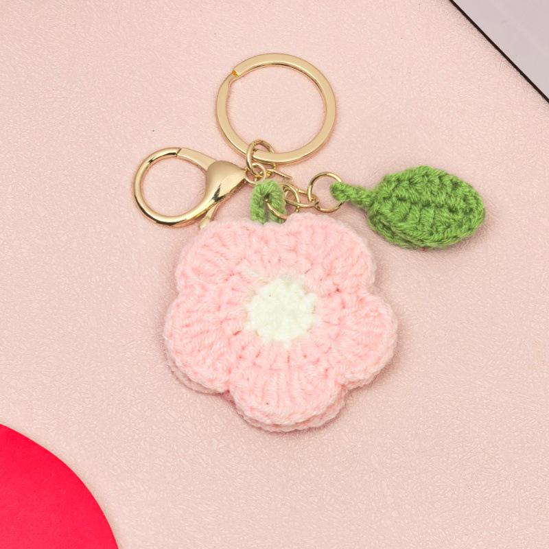 Handwoven Flower Keychain Ring - INS Style, Perfect for Bags and Teacher's Day Gifts