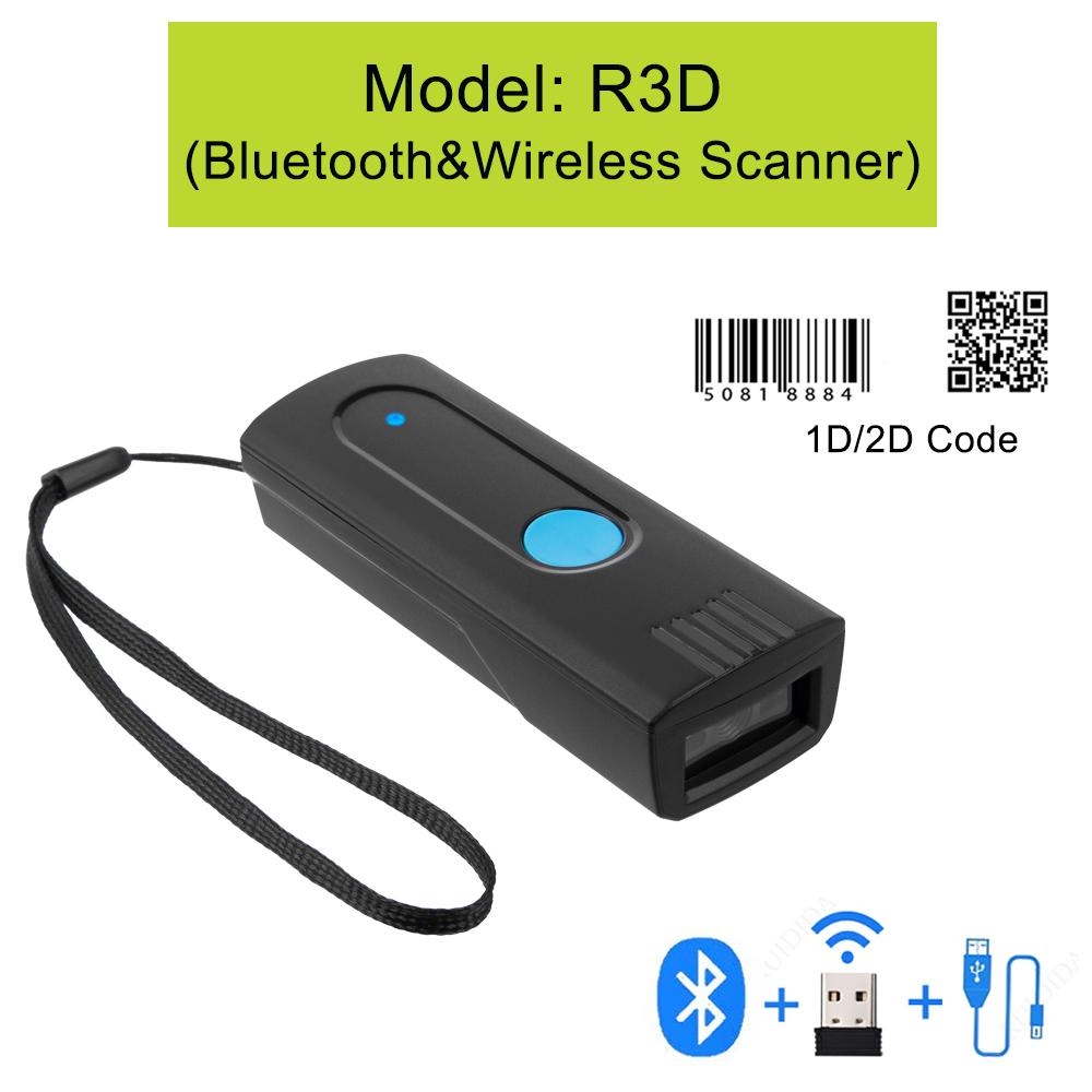 

Сканер штрих-кода Packot Мини Беспроводной и Bluetooth Считыватель QR-кодов Портативный 1D 2D Сканер штрих-кода Ручной для Курьерской Логистики Магазина