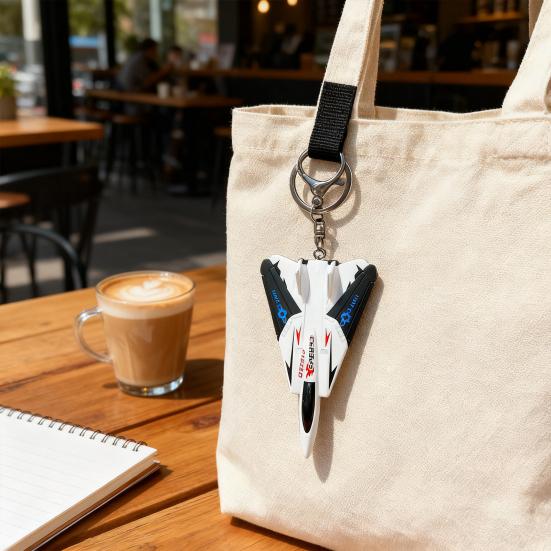 Combat Aircraft Keychain Pendant Small Portable Design Cartoon Shape Airplane Shape Key Charm Keys Stress