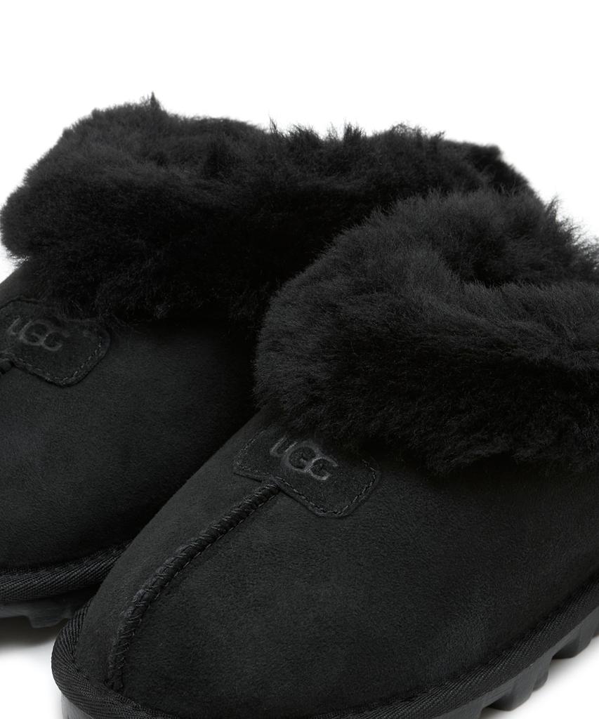 Ugg [Women] Fur Collar Suede Slippers (Coquette) - Black / 5125Blk
