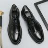 Spring and Autumn Brand Classic Oxford Shoes New Men Retro Brogues Shoes Lace-Up Block Business Wedding Dress Male Formal Shoes