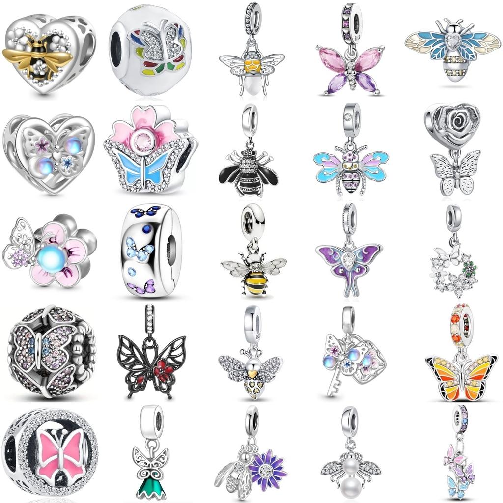 New Copper Butterfly Wreath Bee Pendant Bead Fit Original Bracelet Pandent Charms Bracelet Jewerly