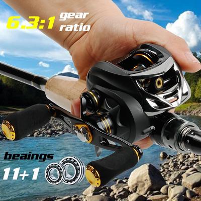 Carbon Drag Baitcasting ritė Magnetinis stabdys kairysis dešinysis liejimo ritės Gėlavandenių ešerių žvejybos ratas