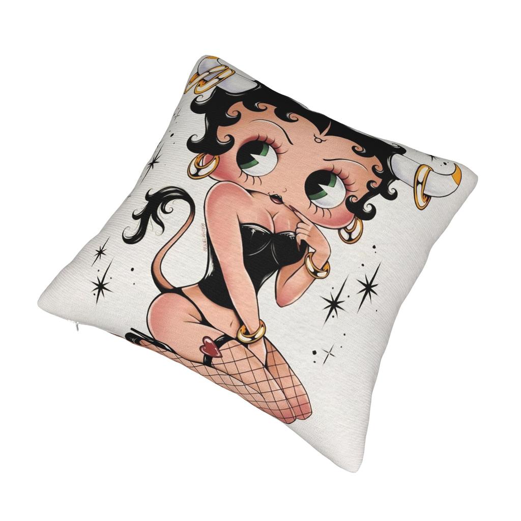 Anime B-Betty Boops Pillowcase Soft Polyester Cushion Cover Decorations Throw Pillow Case Cover Home Square 45X45Cm