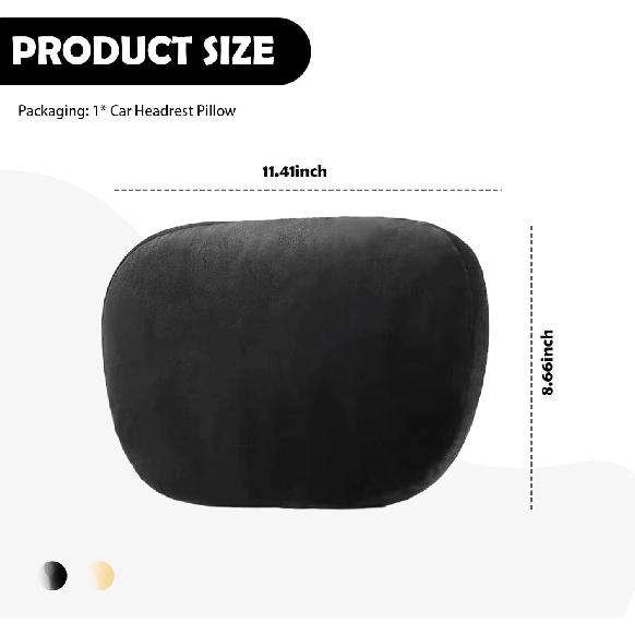 Junecarp Car Headrest Pillow,Breathable & Ergonomic Car Neck Pillow for Head & Neck Supporting,Headrest Pillows for Cars Interior Accessories for