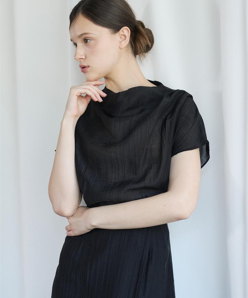 Bye Bye Seop Dolman Cowl Neck Dress Black [T62]