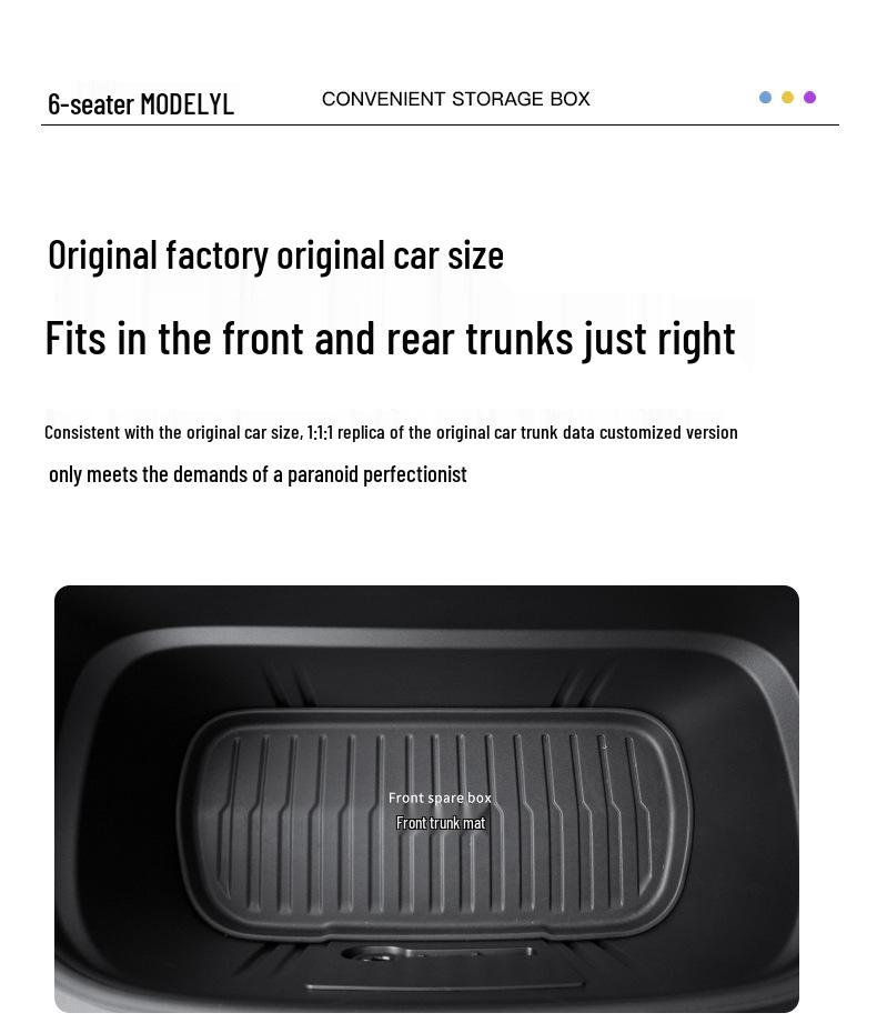 Tesla Model Y 6-Seater Front & Rear TPE Trunk and Seat Back Mats.