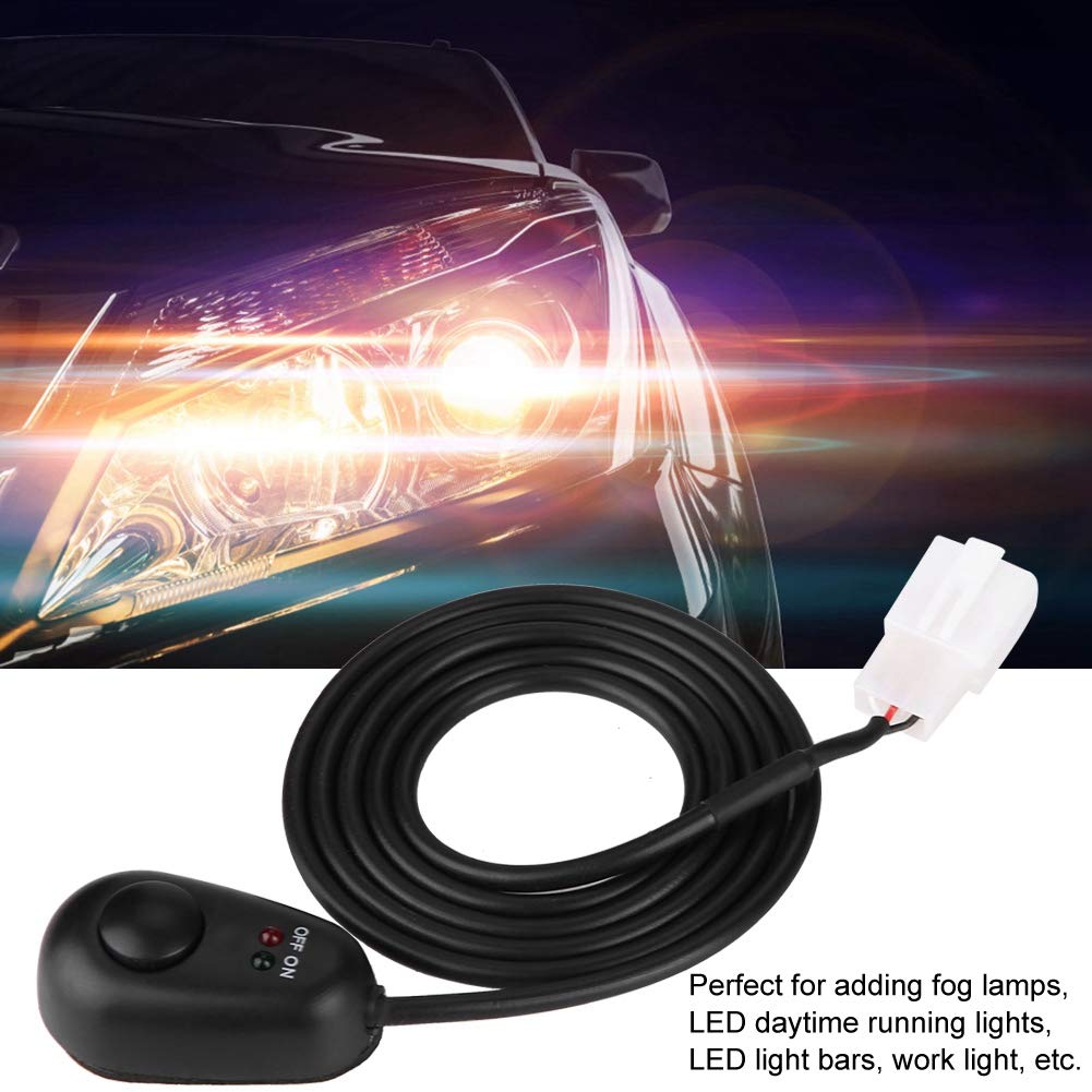 Paste Type Switch Car Push Button Switch Water Drop Shape 12V Push Button Switch with Red/Green LED Indicator Lights