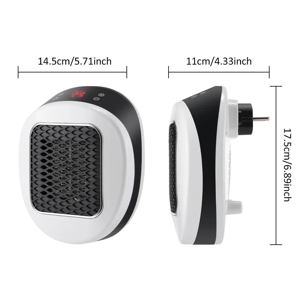 Portable Electric Heater PTC EU/US Wall-plug Bathroom Living Room Heater Adjustable Temperature Low Noise House Warmer Machine