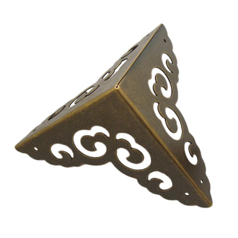5cm Antique Chinese Brass Corner Protectors for Furniture and Jewelry Box