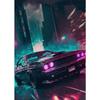 Modern Cars Vintage Sport Neon Car Gold Night Painting and Prints Canvas Poster Wall Art Pictures for Living Room Decor Cuadros
