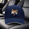 Shiba Inu Baseball Cap with Zipper Sandwich Design  Adjustable Duckbill Hat Lightweight Unisex Black Cap