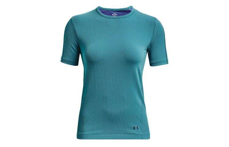 Женская футболка Under Armour RUSH Цвет: Ледниковый синий Круглый вырез Умеренно прямой крой 1373929-433 M