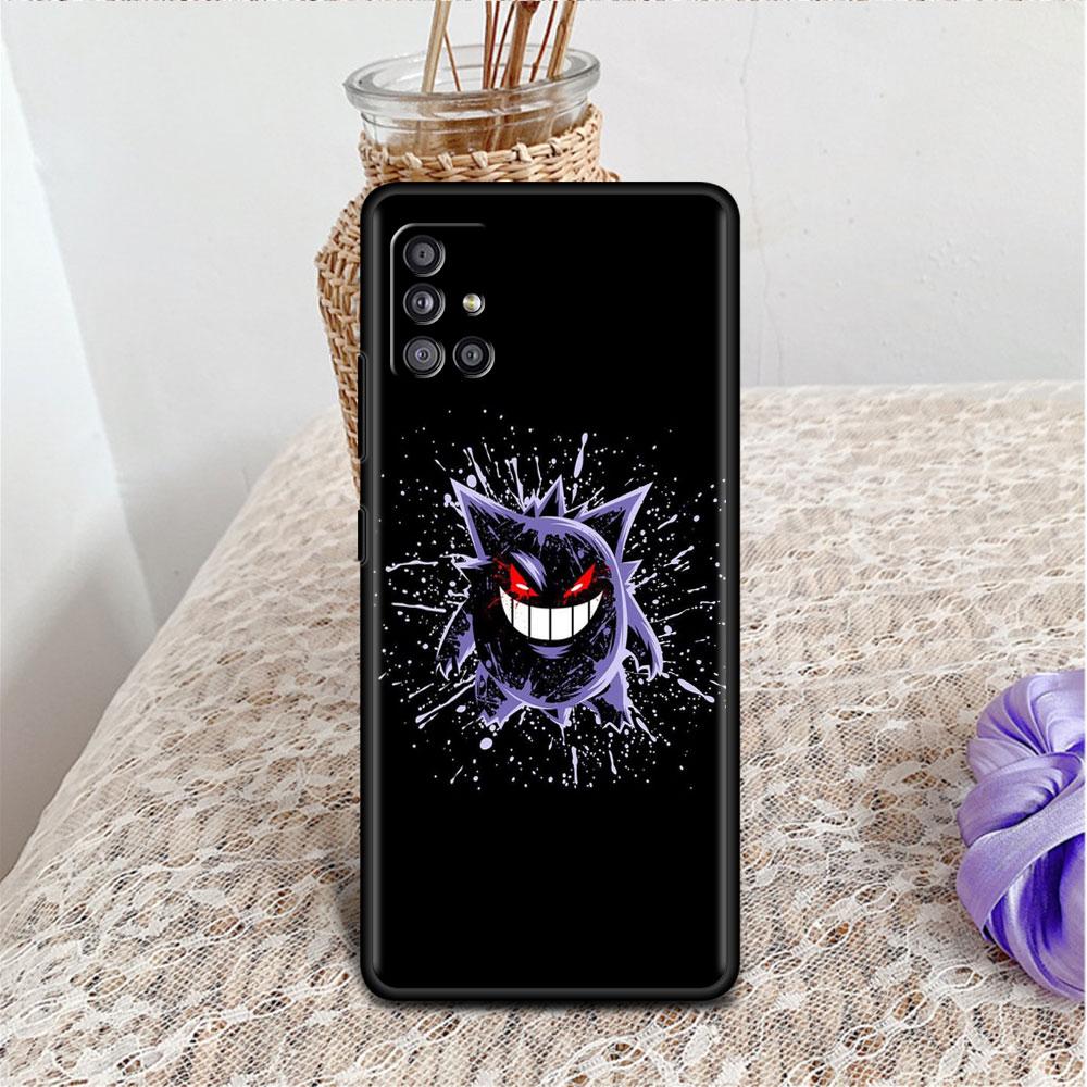 Fall für Samsung Galaxy A52 A12 A32 A51 A21s A71 A13 A53 A22 A31 A72 A03 A02s A41 schwarze Telefonschale lustige Pokemon Gengar