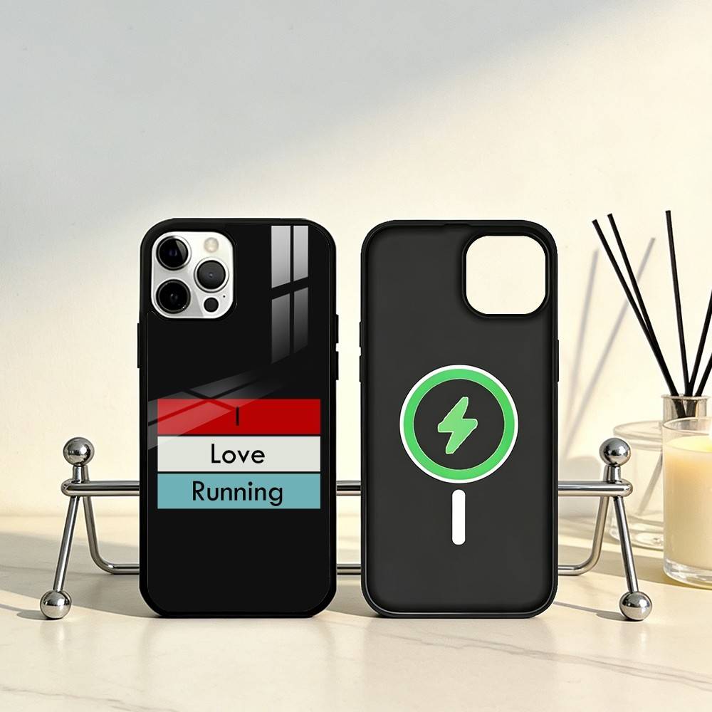 I Love Running Phone Case For iPhone17,16,15,14,13,12,11 Plus,Pro Max Magnetic For Magsafe Wireless Charging
