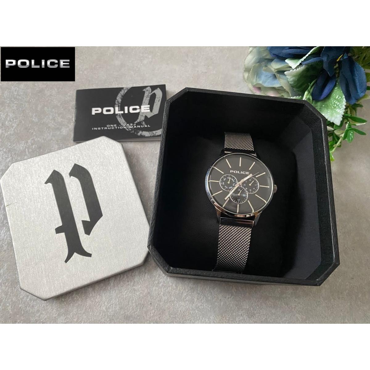 Used Genuine POLICE Police Watch Silver Black Good Condition Watch