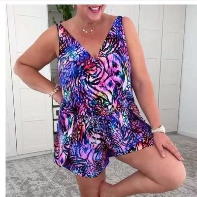 Women’s Summer One-Piece Swimsuit, Fashion Printed Monokini Bathing Suit Plus-Size Slimming Swimwear