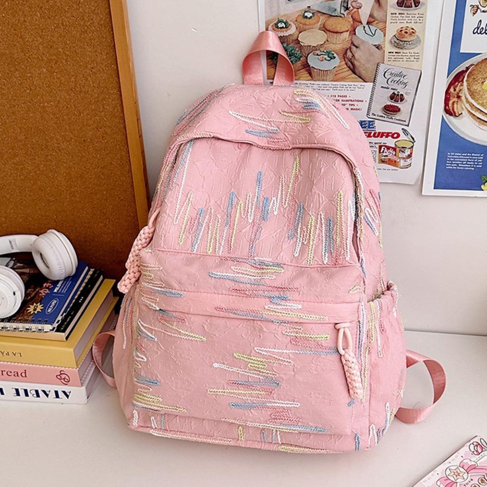 

Simple Large Capacity Backpack Nylon Ultra-light Bookbags Shoulder Bag