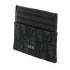 Used 10656 Oblique Jacquard Card Holder 2ESCH135YSE_H03E 7946 Current Calfskin Pass Case Logo Cotton Black Men's from