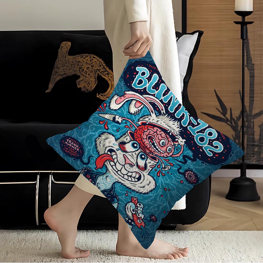 Blink 182 Rock Band Pillow Cover for Bedroom Room and Living Room Sofa Decorative Cushion Cover