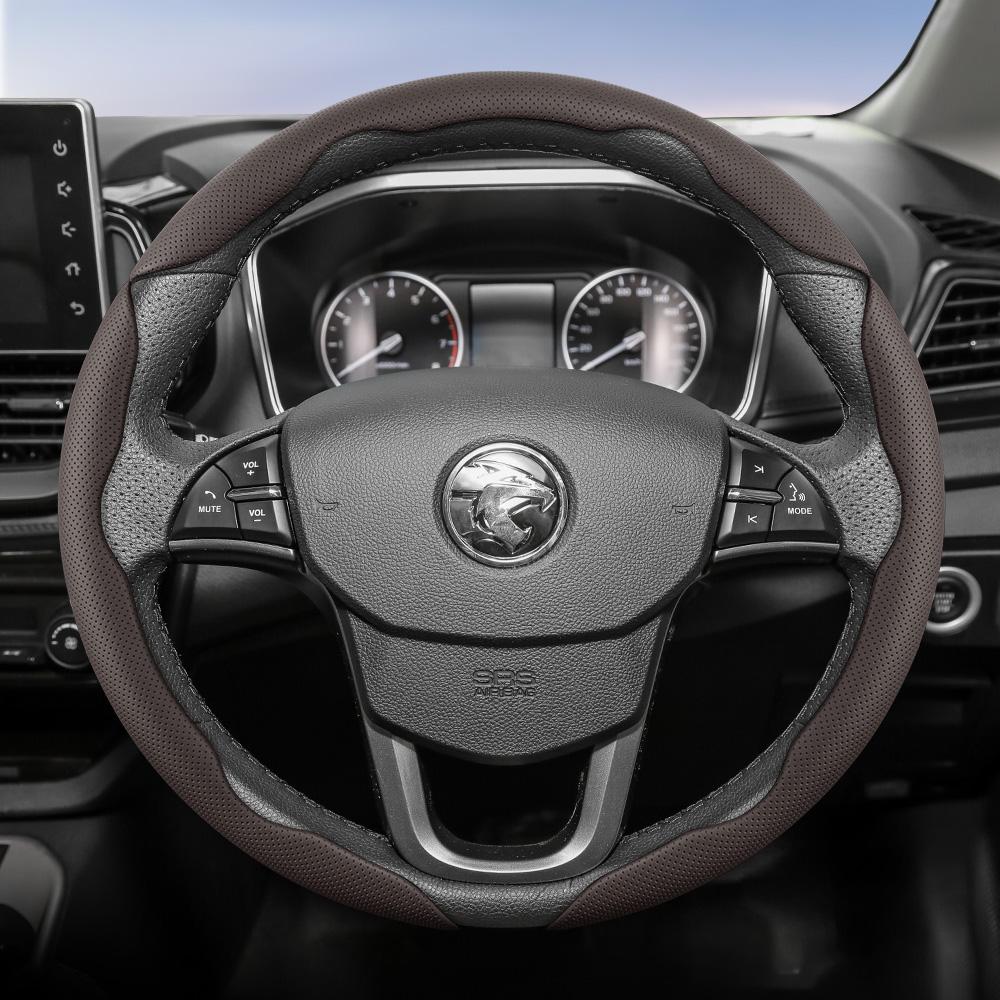 Geeignet für Proton Atmungsaktive Leder-Lenkradabdeckung mit segmentiertem Schnellverschluss-Design, Rutschfest und Langlebig, für Modelle