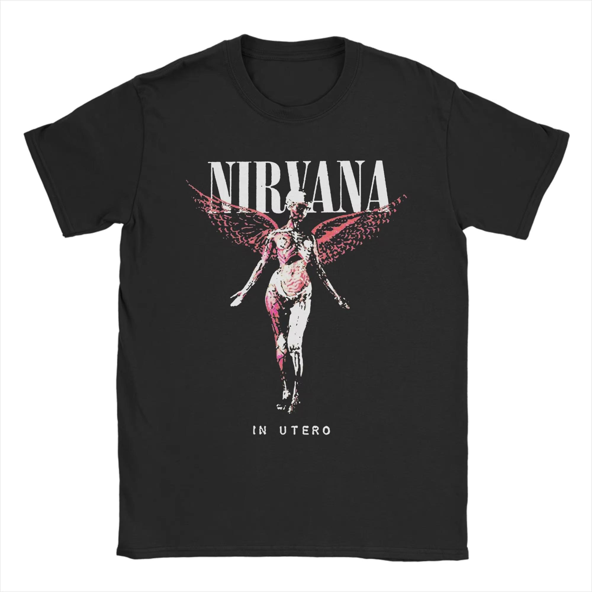 

Nirvana printing hiphop style loose cotton Hot sale Unisex shirt Summer New Fashion Oversized Oneck Unisex luxury Tshirt S