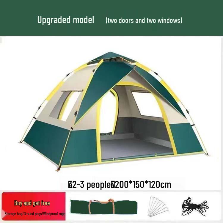 Mongolian Yurt Outdoor Tent: Automatic Setup, Sun/Rain/Insect Protection, Fits 3-4 People
