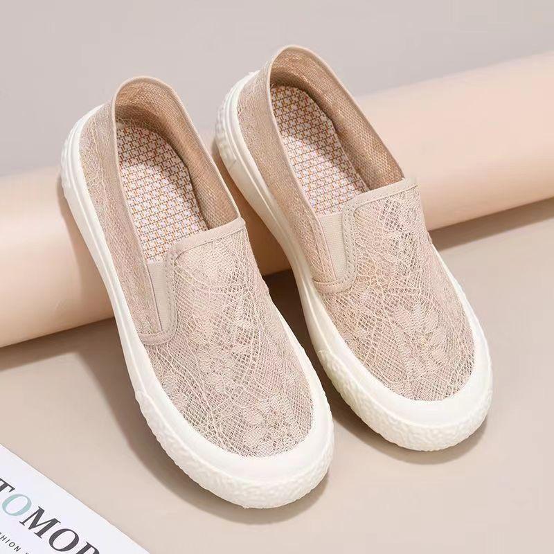 Spring and summer new fisherman shoes canvas women's shoes fashionable versatile Chinese style casual thick-soled lazy one-pedal single shoes women