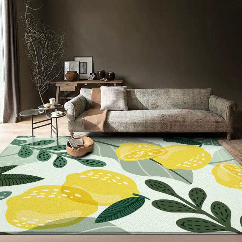 Lemon Leaf Kitchen Rug Planet Feather Velvet Rug For The Living Room Bedroom Decor Carpet Home Kitchen Bath Tapis