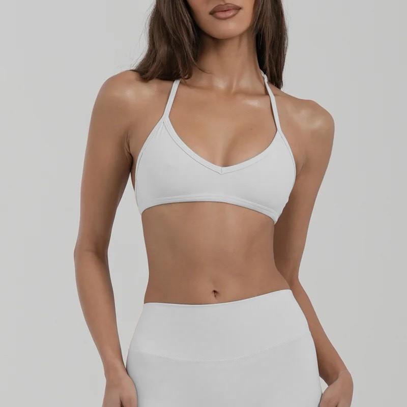 Set Sutien Sport Yoga Cu Bureți Detașabili Pantaloni Largi Talie Înaltă Pantaloni Scurți Femei Antrenament Fitness Dans