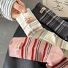 Retro Color-blocking Striped Socks for Women, Mid-calf Socks In Autumn, Trendy Letter-label Pile Socks, Boneless Socks