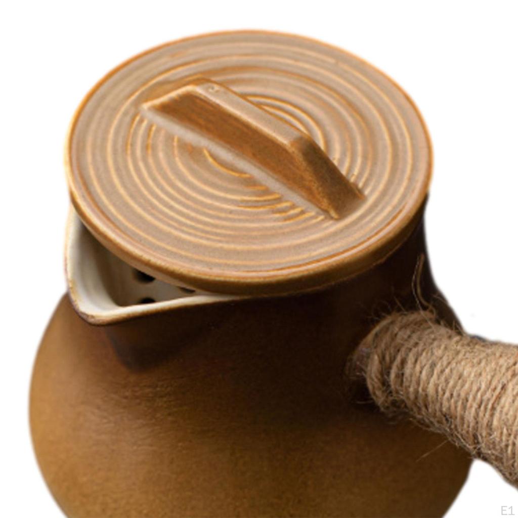 Ceramic Teapot for Boiling Water Loose Leaf Tea Pot Porcelain Side Handle House