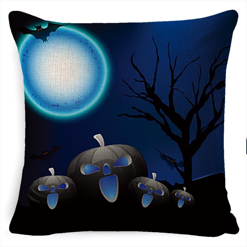 Halloween Pumpkin Horror Series Linen Pillow Cover Car Cushion Pillow