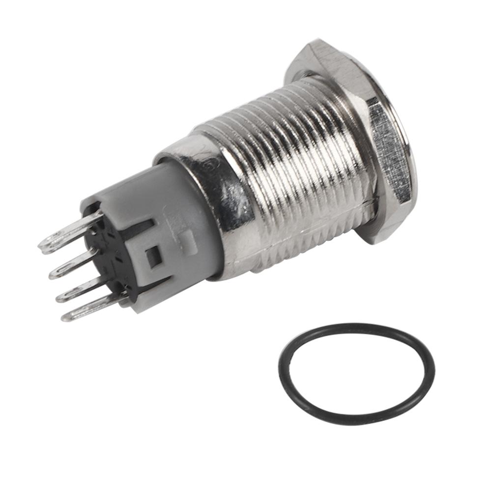 1 Piece 16mm 1NO 1NC Connection 12V Metal LED Toggle Switch Latching Push Button