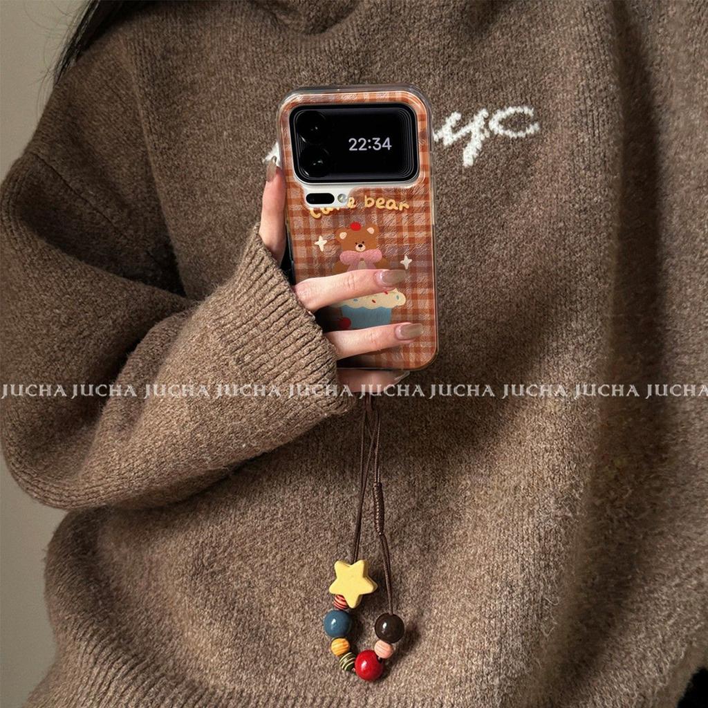Applicable plaid bear Xiaomi 17 Pro mobile phone case, high value and cute xiaomi15 warm color 14 new 13