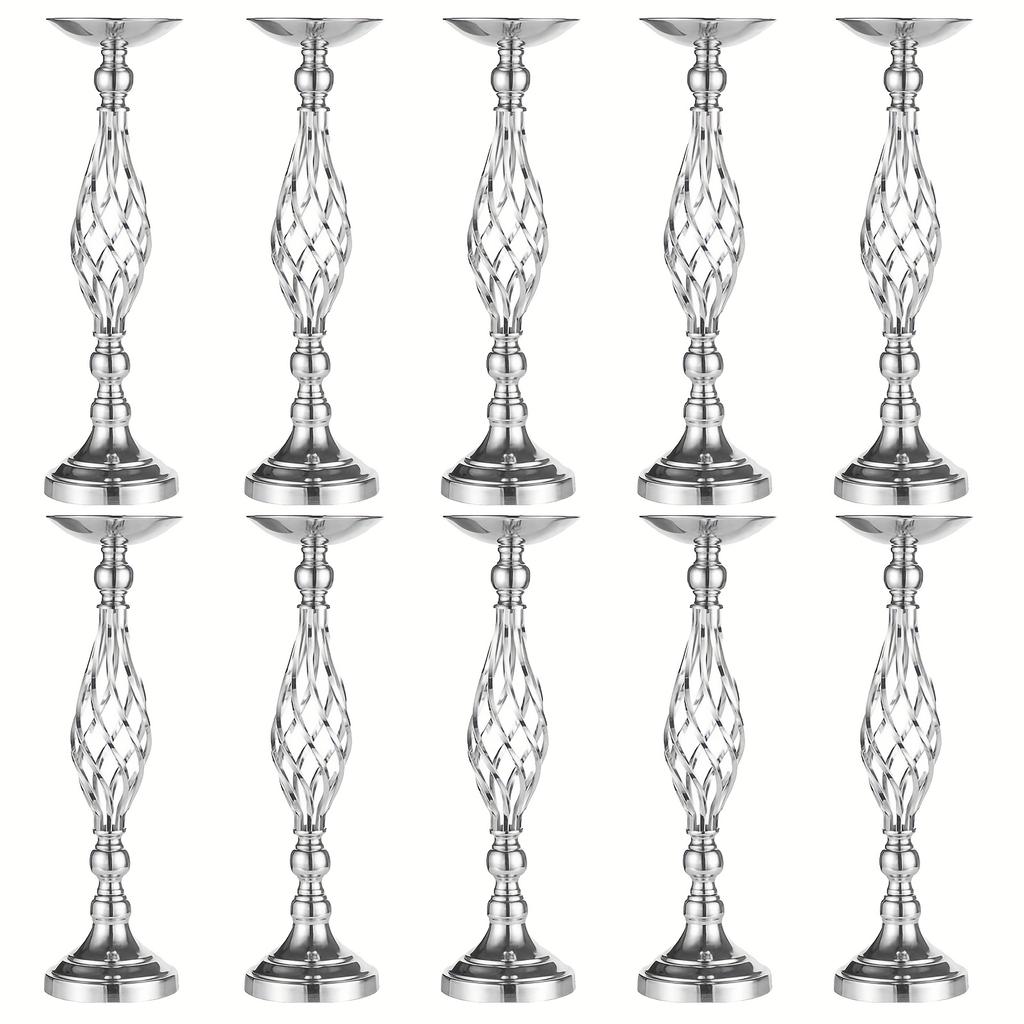 10pcs Elegant Metal Flower Vase Dining Table Butter Lamp Candlestick Ornaments Boho Artificial Flower Decor Bottle Flower Stand