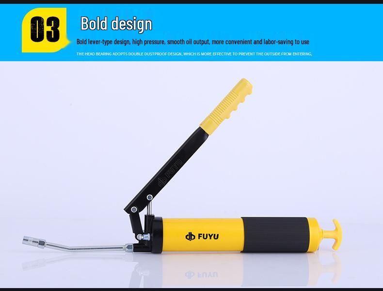 Fuyu 600CC Manual Grease Gun with Single Lever, Portable Labor-Saving Injector for Excavators