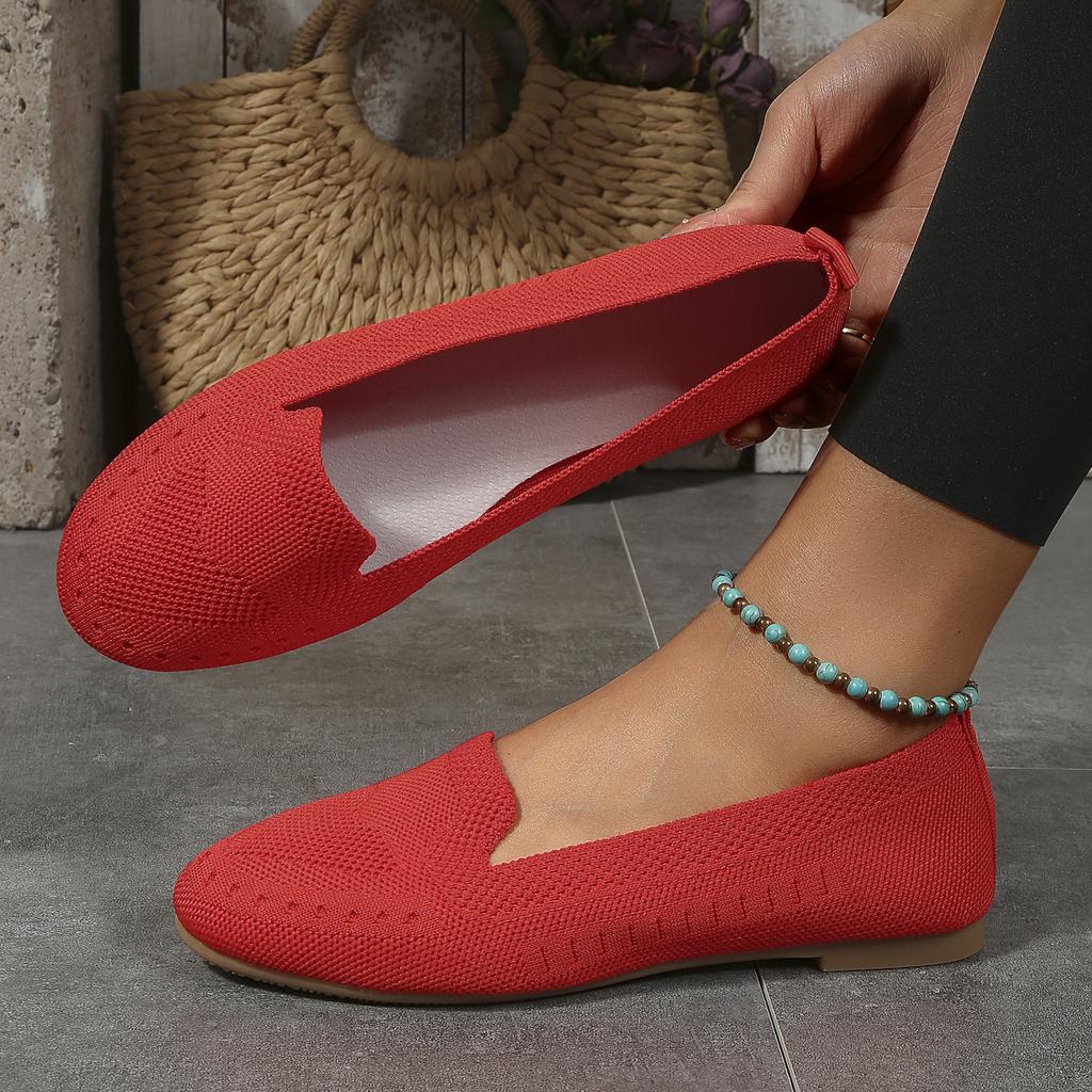 New Oversized Single Shoe with Fly Woven Mesh Surface, Shallow Mouth, One Foot Kick, Lazy Flat Bottom Casual Women's Shoes