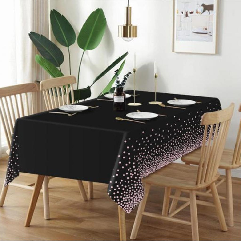 3pcs Plastic Tablecloth Waterproof Oil Proof Reusable Table Cover Rectangle Dot Pattern Table Cloth for Banquets Picnics Party