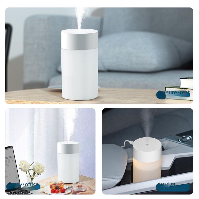Umidificator USB cu Lumină de Noapte Colorată și Mini Purificator de Aer - Silențios, Compact pentru Utilizare în Dormitor