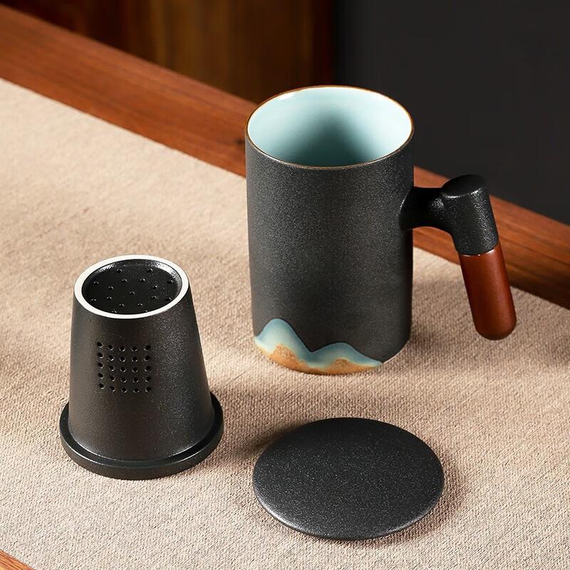 Wushiyuan Distant Mountain Wooden Handle Tea Infuser Cup