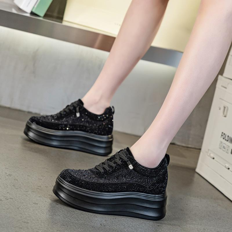 

Fashion 9CM 2025 Women s Spring Summer Shoes Fashion Rhinestone Female High Heels Shoes Breathable Mesh Women Summer Rubber Sole Shoe 39 чёрный