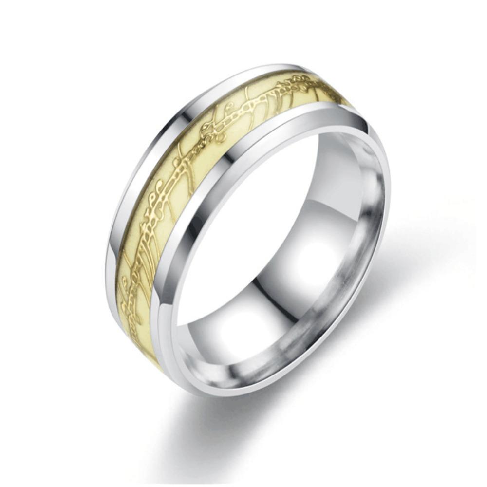 

An Explosive Couple Glow-in-the-dark Ring Trend All Match Lord of The Rings Ring Personality Creative Jewelry 10 золотий