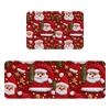 Christmas Kitchen Anti-slip Mat Carpet Flannel Doormat Two-piece Set