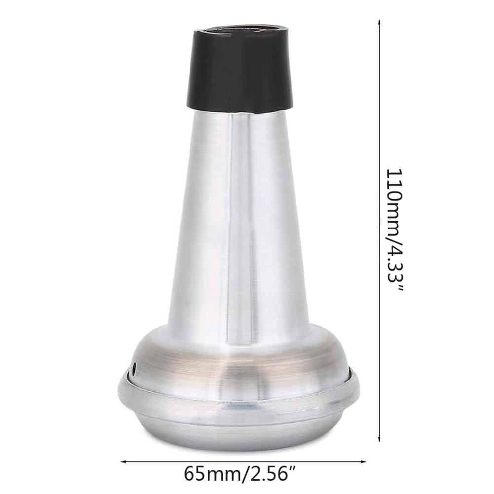 Aluminum Alloy Trumpet Silencer, Noise Reducer, Anti-Disturbance Muffler with Rubber Edge (80%–90% Noise Reduction)