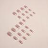 Nakhi 24 Reusable Artificial Fake Nail Set | Peach Color With Golden Tip Design Almond Glossy Nails | Lightweight & Long Lasting| Quick Fix For Fe