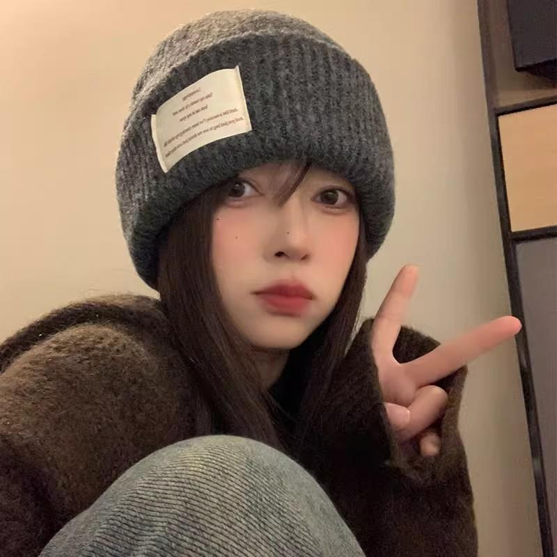 Cat ears wool hat women's autumn and winter new warm cute knitted hat thickened versatile cold hat